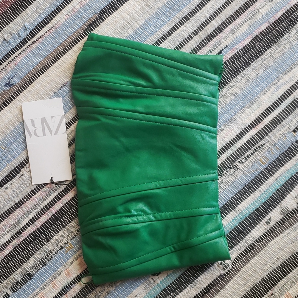 Zara NWT leather like tube top size xs